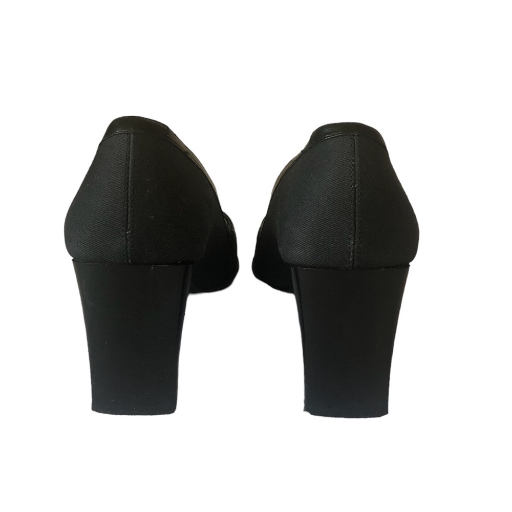 Women's Made in Italy Coach Melora Navy/Black Twill and Leather Heels. Size 9 B - Picture 8 of 16